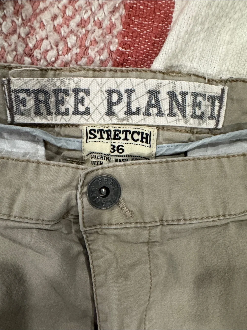 Free Planet Men's Stretch Pants in Light Khaki